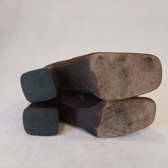 Via Spiga Booties Womens 8.5 M Brown Suede Block Heel Ankle Boots Made in Italy. - Picture 10 of 10